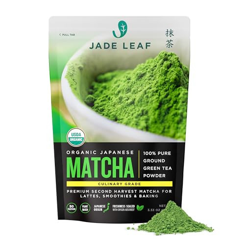 Jade Leaf Matcha Organic Premium Culinary Grade Matcha Green Tea Powder, for Matcha Lattes, Mochi, and Baking, Japanese Grown and Packed, 3.53 Ounce (Pack of 1), Culinary | Amazon (US)