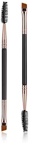 LOUTOC 2PCS Double Ended Brow Brush, 2 In 1 Angled Eye Brow Brush with Spoolie Brush Makeup Brush... | Amazon (US)