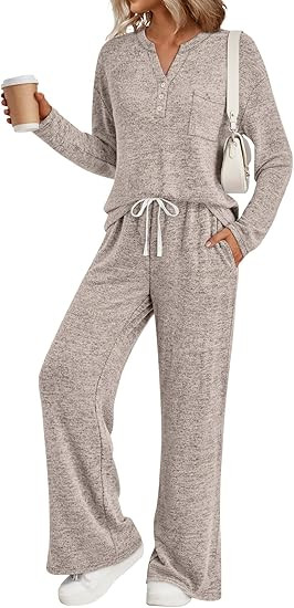 LILLUSORY Womens 2 Piece Lounge Sets Winter Outfits 2026 Sweatsuit Matching Pjs Airport Vacation ... | Amazon (US)