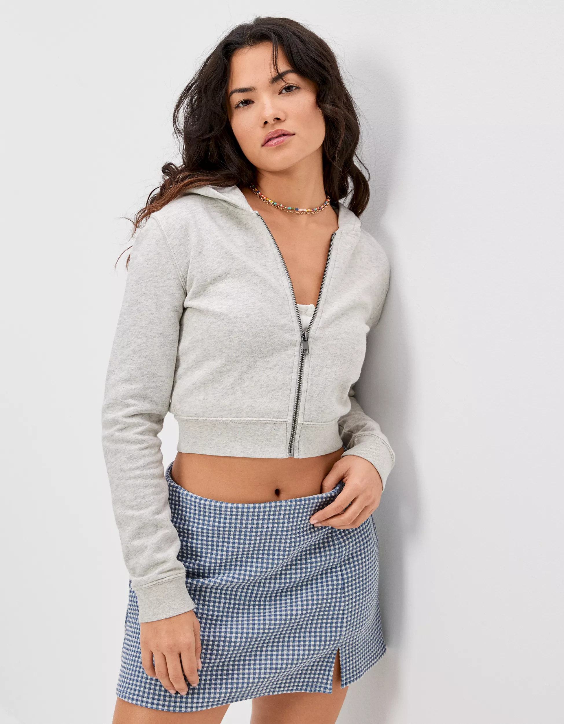 AE Cropped Zip-Up Hoodie | American Eagle Outfitters (US & CA)