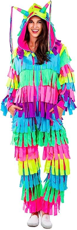 Tipsy Elves Halloween Multicolor Pinata Costume Jumpsuit with Bright and Colorful Streamers All O... | Amazon (US)