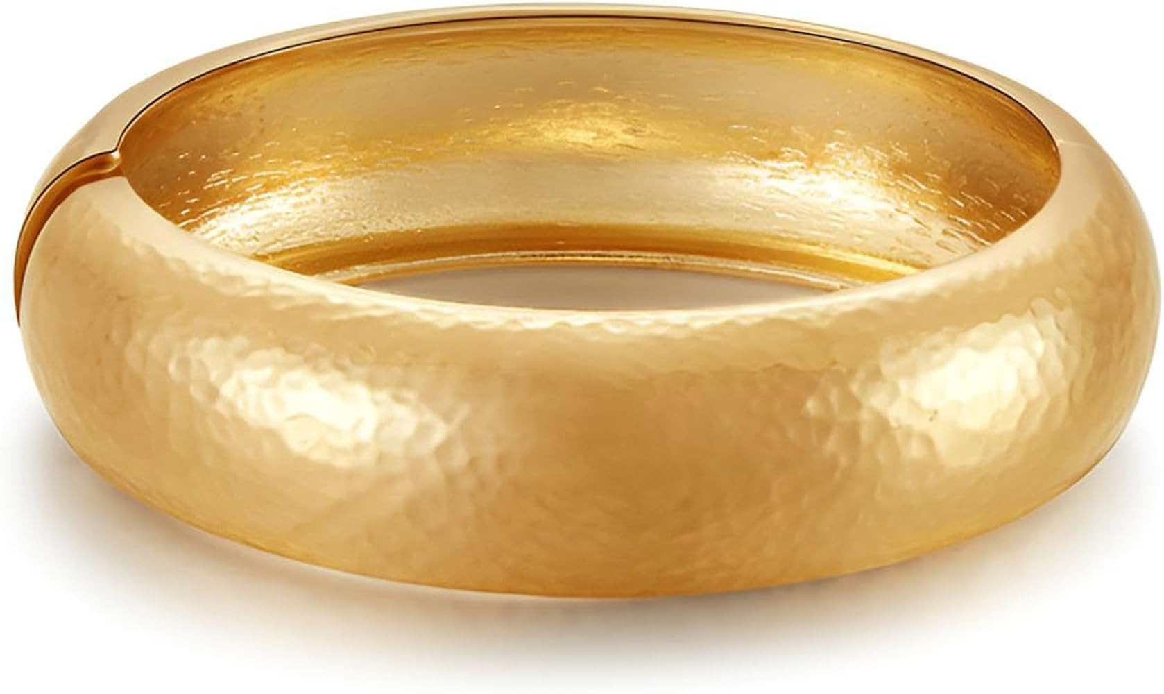 Gold Polished Chunky Twisted Hinged Waterdrop Bangle Bracelet for Women Spiraled Oval Bangle Brac... | Amazon (US)