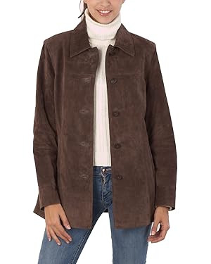BGSD Women Anna Suede Leather Car Coat (Also available in Plus Size & Petite) | Amazon (US)