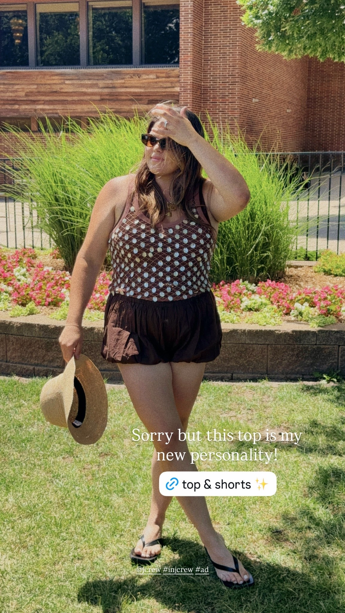 This top is my new personality - I’m obsessed! Wearing large in the shell top and bubble shorts. 

@jcrew #injcrew #ad