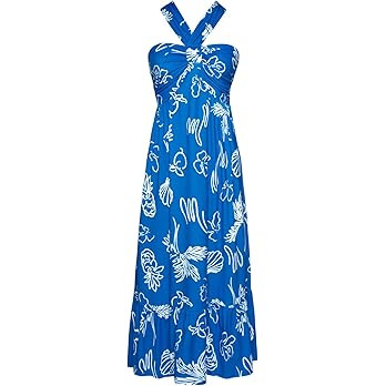 GRACE KARIN Womens Summer Floral Dresses 2026 Boho Maxi Dress Flowy Halter Sundress Casual Vacati... | Amazon (US)