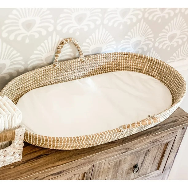 Seagrass Baby Changing Basket with Waterproof Pad | Portable Diaper Changing Topper for Dresser o... | Walmart (US)