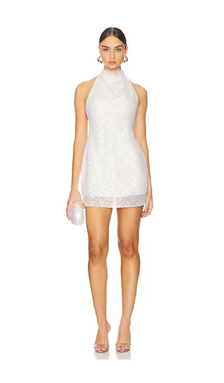 Alaya High Neck Cowl Mini Dress in Ivory Dress White Cocktail Dress White Winter Cocktail Dress 2025 | Revolve Clothing (Global)
