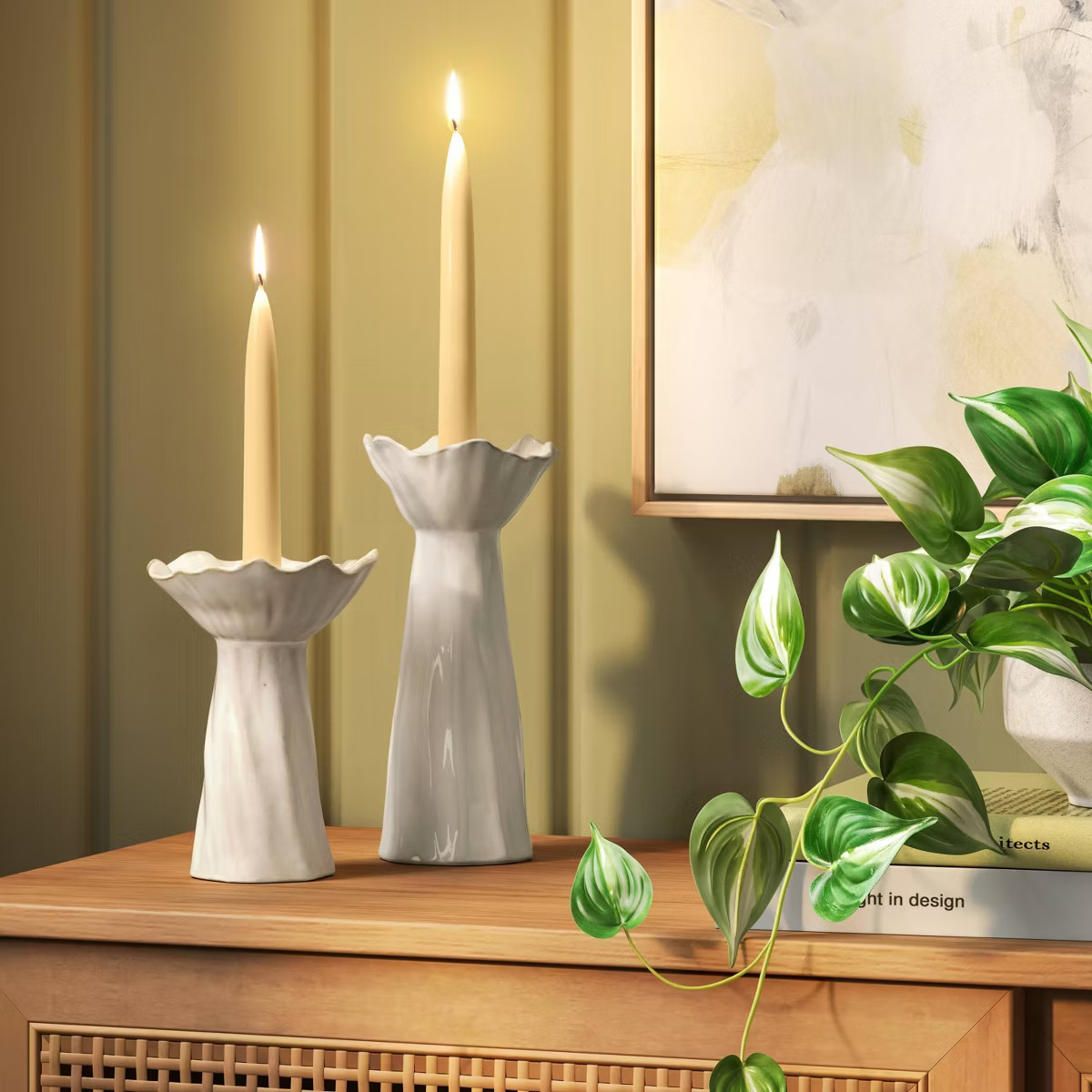 Sculpted Foliage Taper Candle Holder - Threshold™ | Target