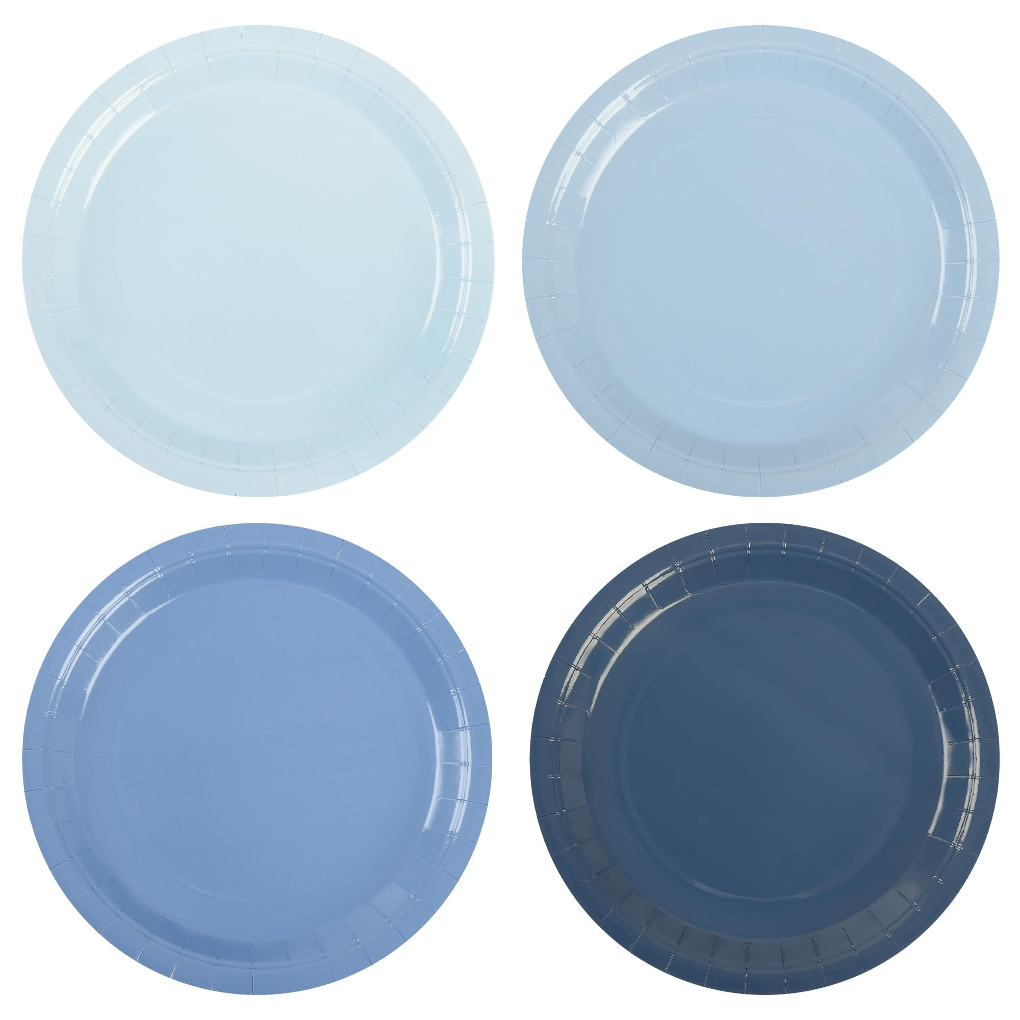 Dusty Blue Paper Plates Gradient Blue Party Plates 9 Inch Disposable Pastel Birthday Plates Round... | Amazon (US)