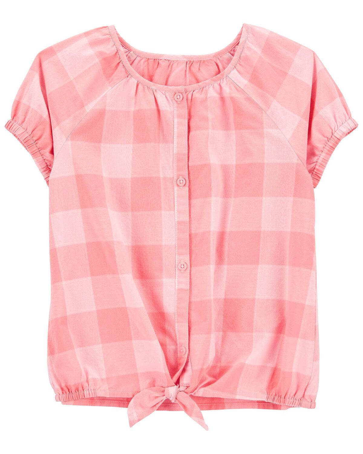 Pink Kid Plaid Button-Front Top | carters.com | Carter's