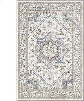 OPPODREAM Soft 6x9 Area Rugs, Neutral Washable Rug 6x9 with Non Slip Backing, Faux Cashmere Low-P... | Amazon (US)