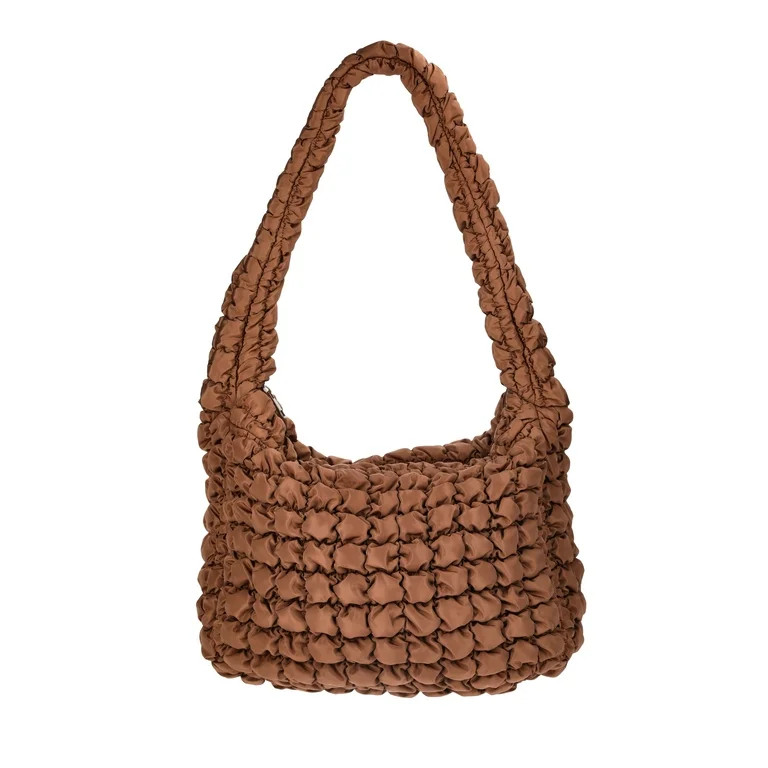 No Boundaries Bolso Hobo Acolchado Extragrande para Mujer Chocolate | Walmart (US)