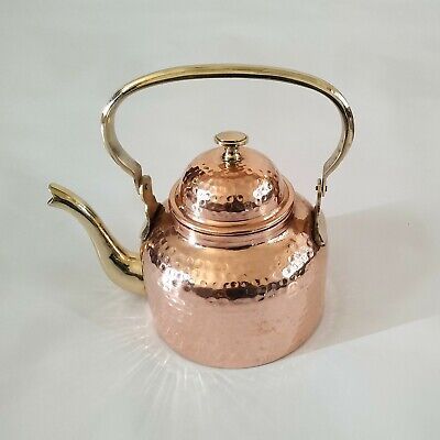 Indian 100% Pure Copper Handmade Hammered Tea Kettle, Teapot Coffee Serving Pot | eBay AU