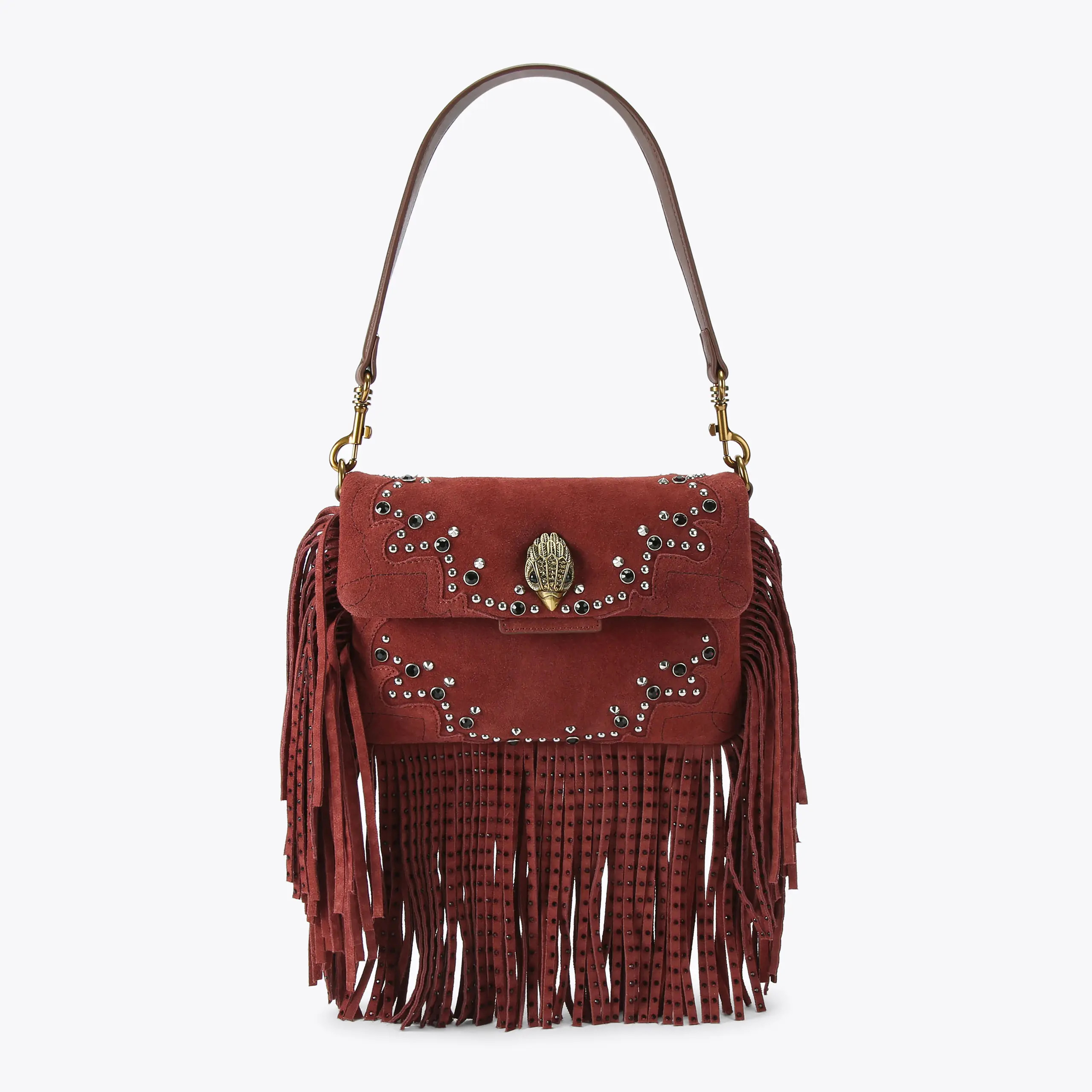 GLASTO FRINGE SHOULDER Beige Other Suede Leather Glasto by Kurt Geiger London | Kurt Geiger US