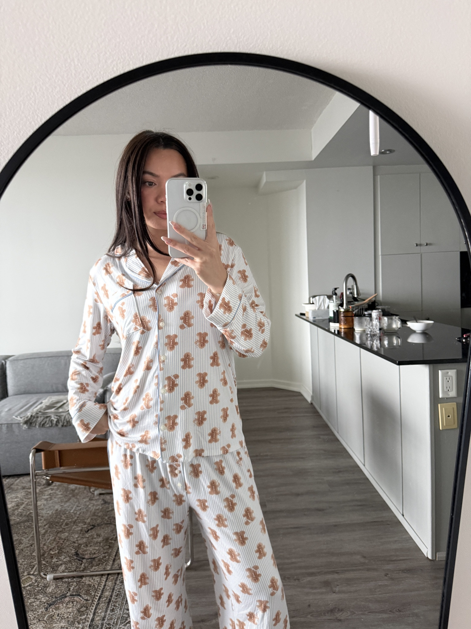 I picked up the Aerie Real Soft Pajama Shirt in Monaco Blue with the gingerbread print in a size small, and grabbed the matching pants to complete the set — and it’s honestly the coziest little winter lounge outfit. The Monaco Blue colour feels calm and cool-toned, and the tiny gingerbread detailing adds that cute seasonal touch without feeling loud or overly festive. It’s playful, but still minimal and wearable.

The Real Soft fabric is exactly what the name promises — smooth, brushed, and lightweight in that “I could live in this” way. The shirt has an easy, relaxed drape, and with the matching bottoms it becomes the perfect uniform for December nights, baking days, holiday movies, or just curling up under a blanket. It feels comfortable, flattering, and just festive enough to feel special.

If you love cozy seasonal sets that are cute but not cheesy, this Monaco Blue gingerbread set is such a sweet winter staple.

Hashtags
#Aerie #AeriePJs #GingerbreadPJs #MonacoBlue #CozyLoungewear #PajamaSet #RealSoft #WinterNights #MatchingSet #CuteAndComfy #SleepwearStyle #HolidayLounge #AerieHaul #LTKFinds

#LTKGiftGuide #LTKCyberWeek #LTKHoliday