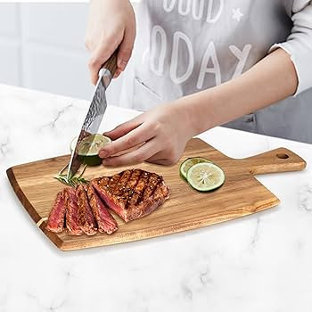 Best Acacia Wood Cutting Board with Handle Wooden Charcuterie Board Kitchen Chopping Boards for B... | Amazon (US)