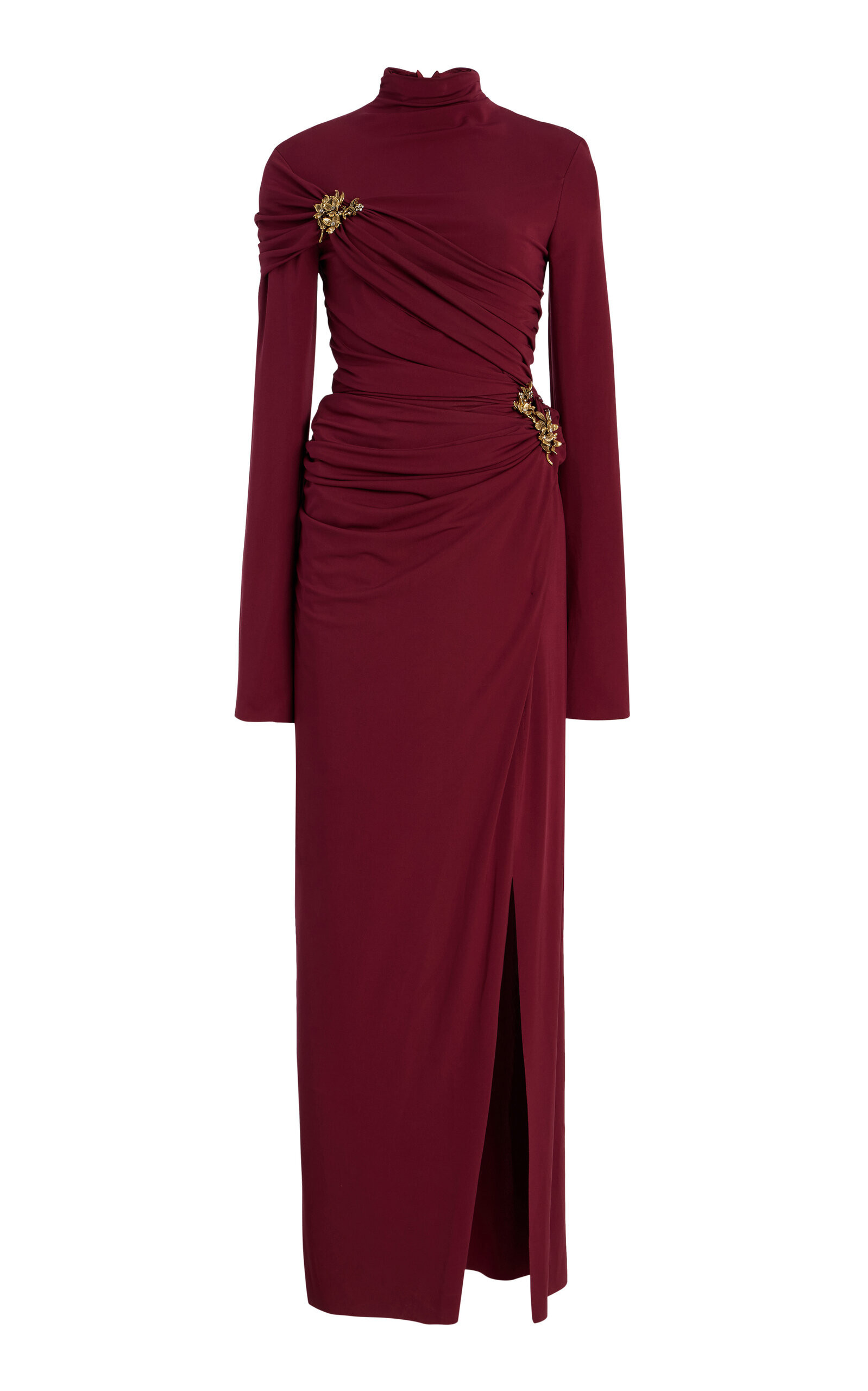 SIMKHAI - Izadora Ruched Maxi Dress - Burgundy - S - Moda Operandi | Moda Operandi (Global)