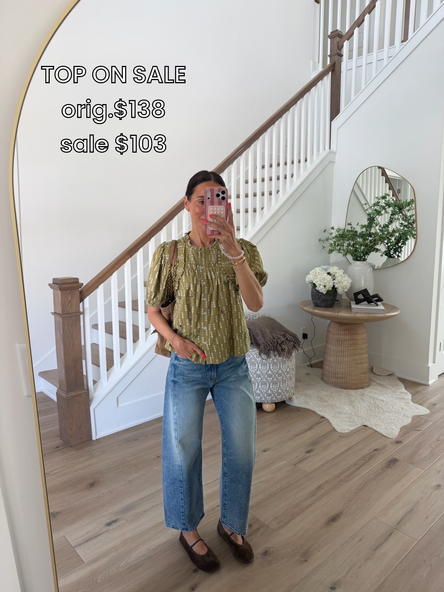 Antropologie top on sale. 25 in jeans, XS top.