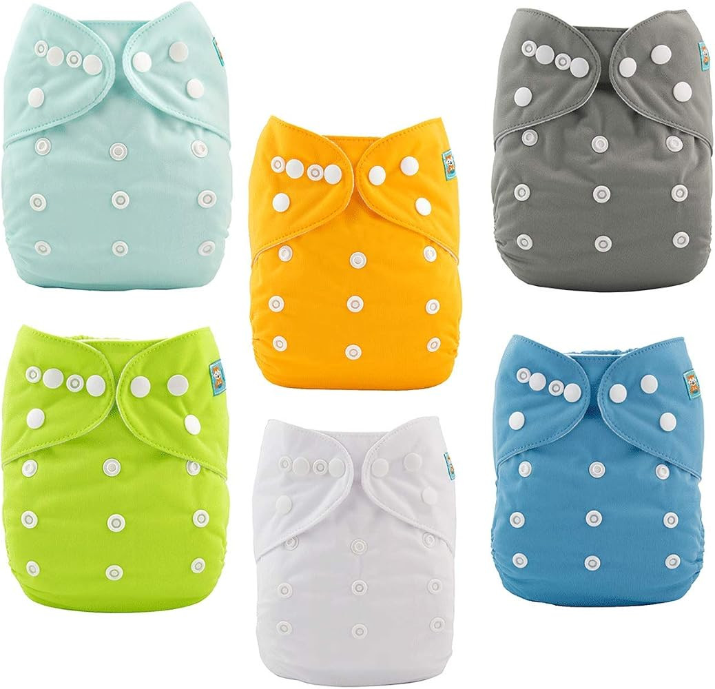 ALVABABY Baby Cloth Diapers One Size Adjustable Washable Reusable for Baby Girls and Boys 6 Pack ... | Amazon (US)