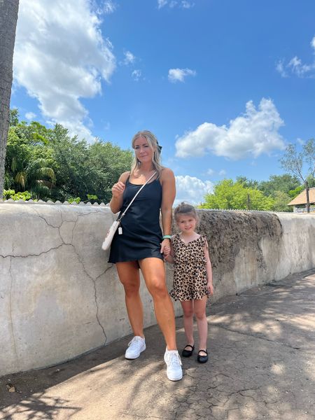 Black athletic dress, white air force ones, girl’s cheetah print romper, girl’s slip on black shoes, Mickey Mouse hair clips, Mommy & Me vacation looks, Disney World outfit inspiration

#LTKkids #LTKfamily #LTKtravel