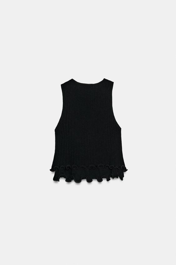 Zara - Double-Layer Knit Top - White - M - Woman | Zara UK