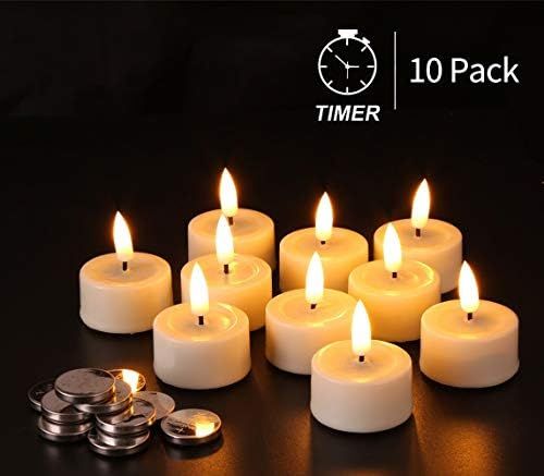 Eywamage Real Flame Wax Timer Tealights Batteries Included, Flickering LED Votive Candles, 400 H ... | Amazon (US)