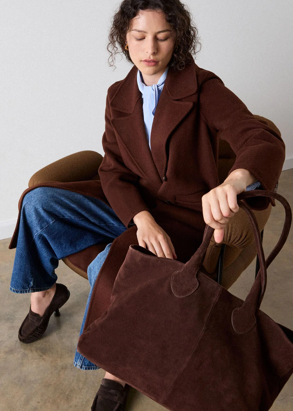 Chocolate Leandra Suede Tote Bag | Whistles