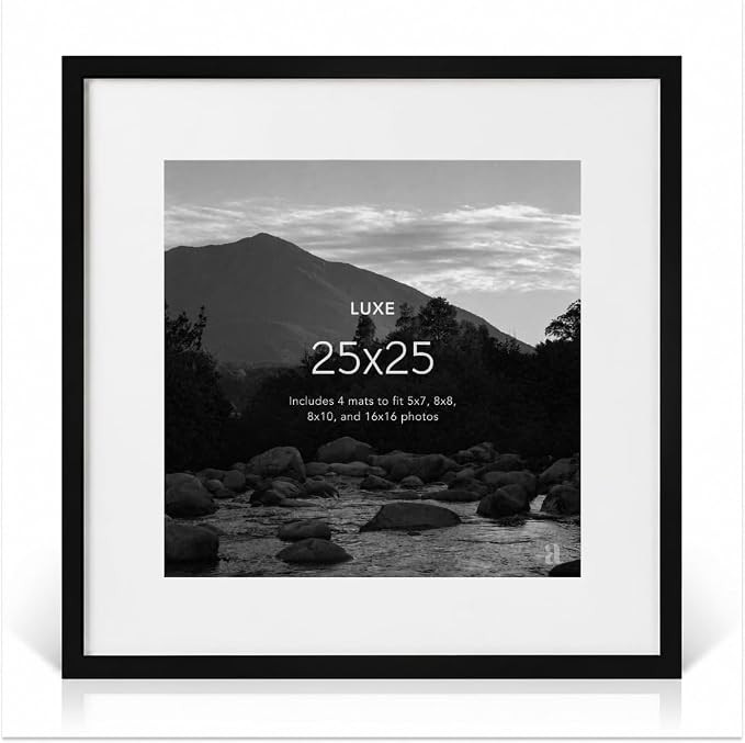artisane home goods 25x25 Picture Frame Matted to 4 Photo Sizes, Black | Luxe: 4 interchangeable ... | Amazon (US)
