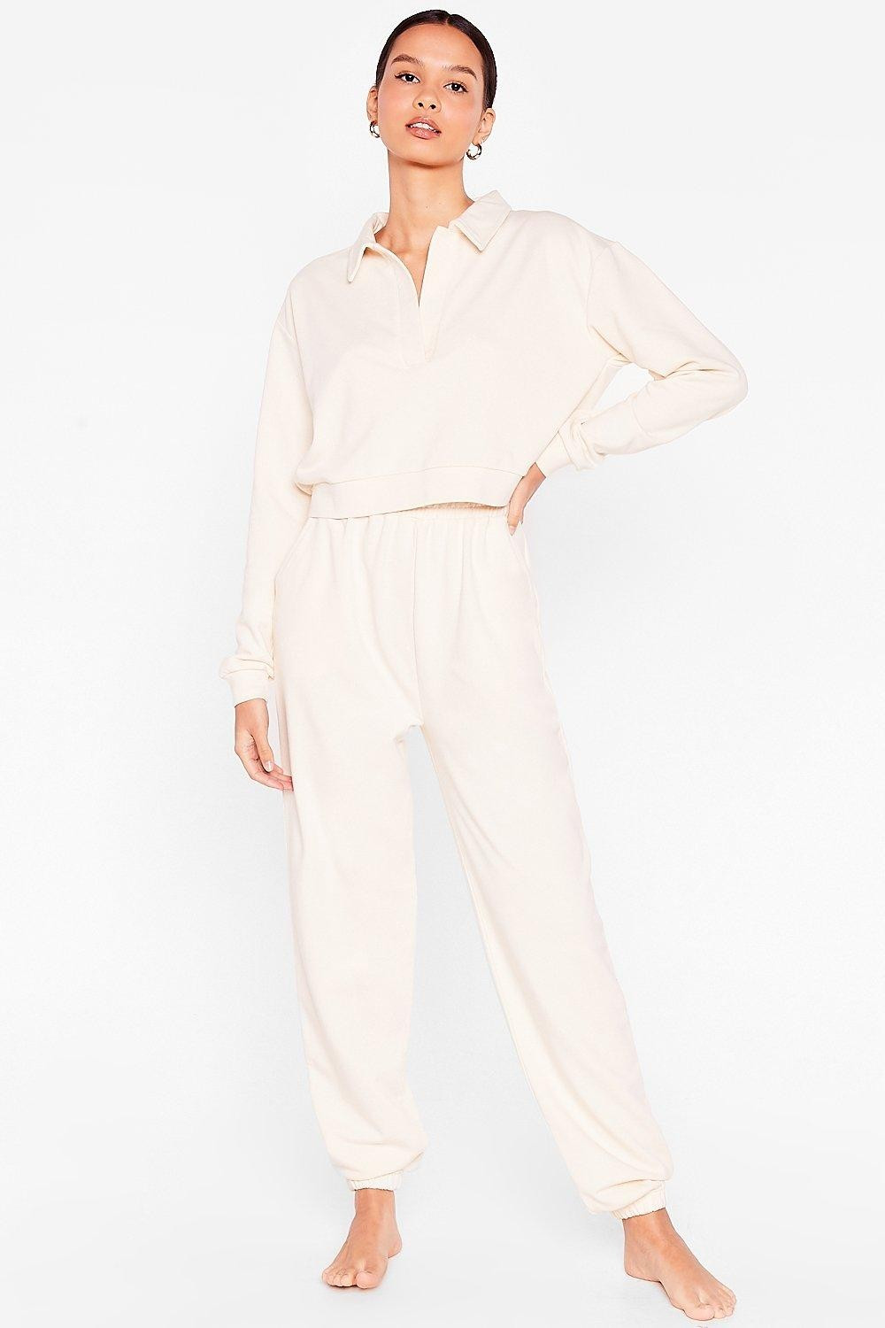 Cropped Collar Sweatshirt and Sweatpants Set | Nasty Gal (US)