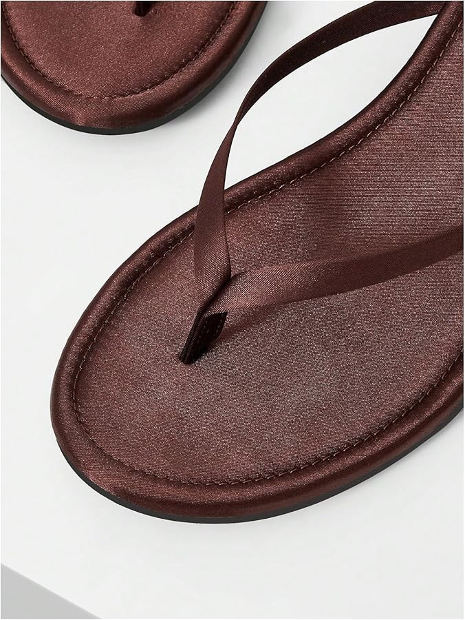 MAKEMECHIC Women's Wedge Sandals Round Open Toe Slip on Thong Platform Flip Flops Sandals | Amazon (US)