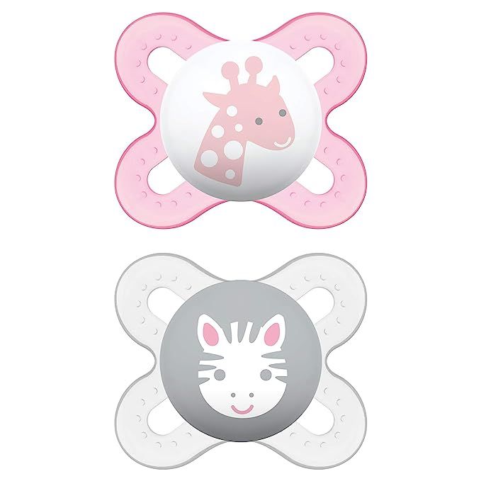 MAM Start Newborn Pacifiers (2 pack, 1 Sterilizing Pacifier Case), Newborn Baby Girl Pacifiers, B... | Amazon (US)