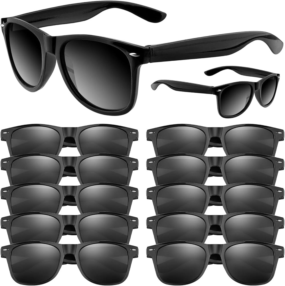 ASTARON Black Sunglasses Bulk, 6/12/24/48 Pack Sunglasses Party Favors for Summer Beach Pool Birt... | Amazon (US)