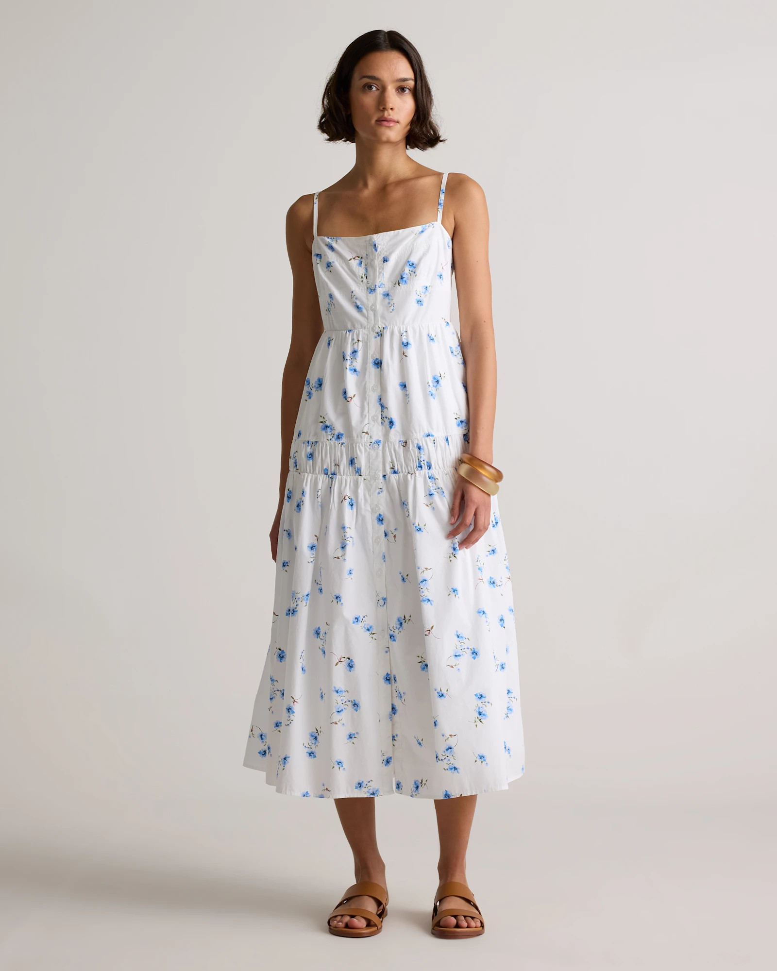 100% Organic Cotton Poplin Spaghetti Strap Maxi Dress | Quince