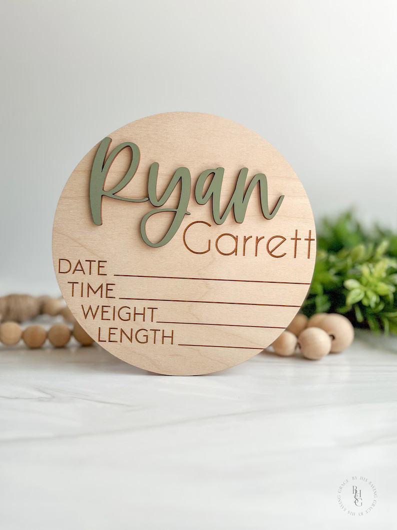Baby Announcement Sign With Birth Stats Wood Sign for Name Reveal Baby Name Reveal Personalized B... | Etsy (US)