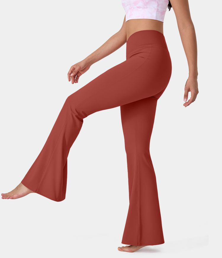 Women’s Crossover High Waisted Back Pocket Super Flare Leggings - HALARA | HALARA