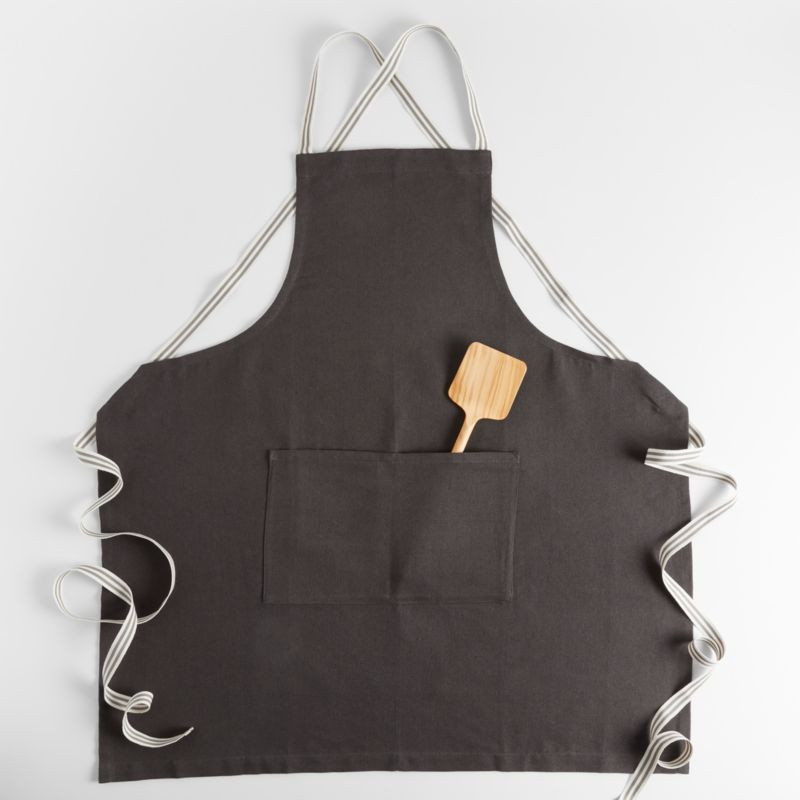 Oslo Cross-Back Grey Apron with Pocket + Reviews | Crate & Barrel | Crate & Barrel