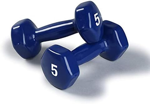 Dumbbells Hand Weights Set of 2 - Vinyl Coated Exercise & Fitness Dumbbell for Home Gym Equipment... | Amazon (US)