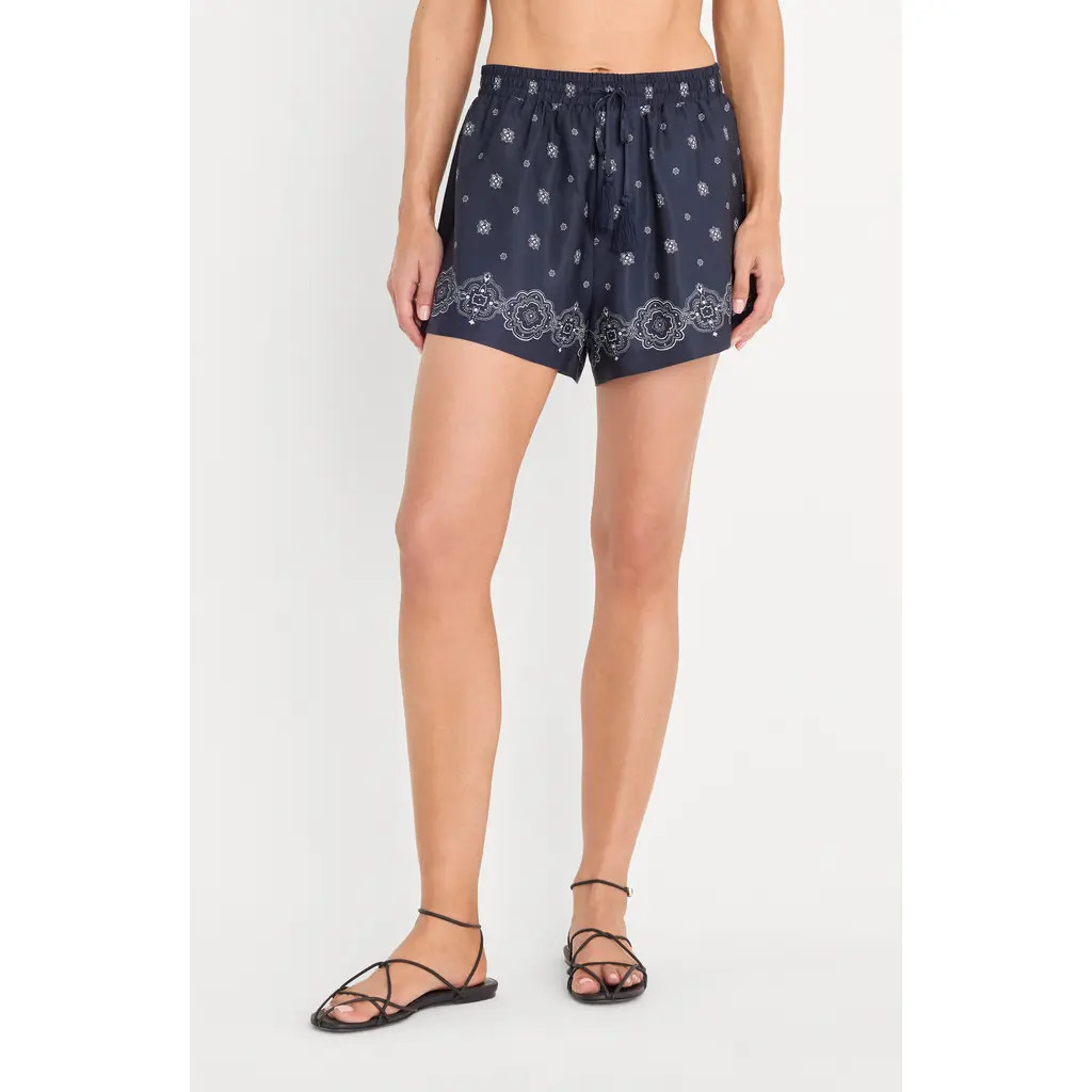 Good American The Recess Drawstring Shorts in Bandana at Nordstrom, Size Small | Nordstrom