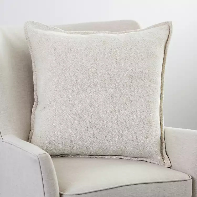 Oatmeal Chenille Texture Flange Pillow, 22 in. | Kirkland's Home