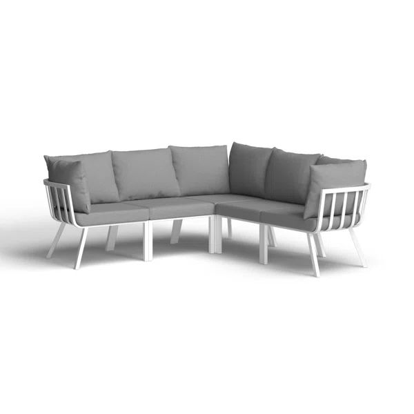 Riverside 5 Piece Outdoor Patio Aluminum Sectional by Modway | Wayfair North America