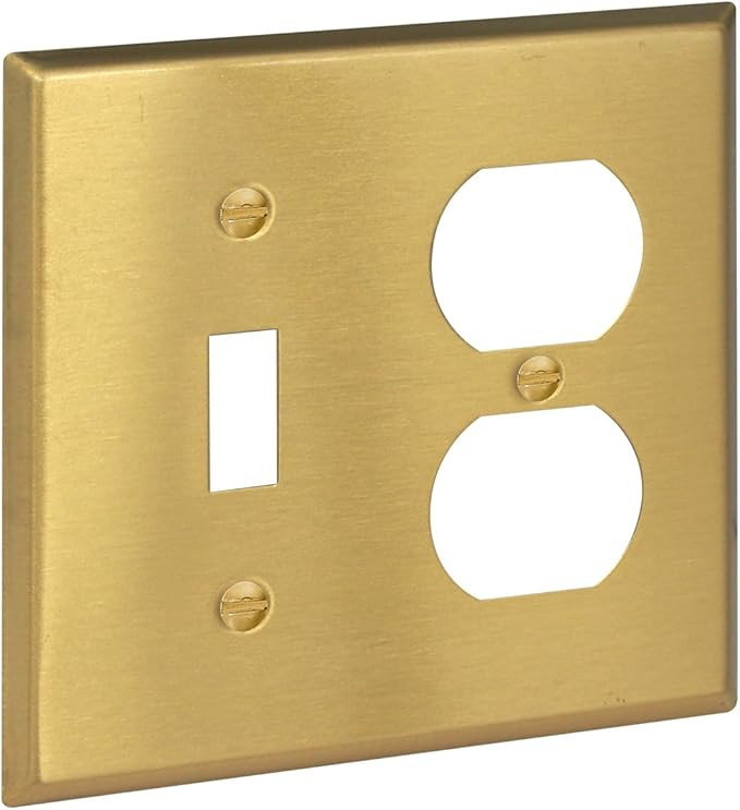 Rio Salto STANDARD SIZE Metal Gold Combination Toggle Switch and Duplex Receptacle Metal Wall Pla... | Amazon (US)