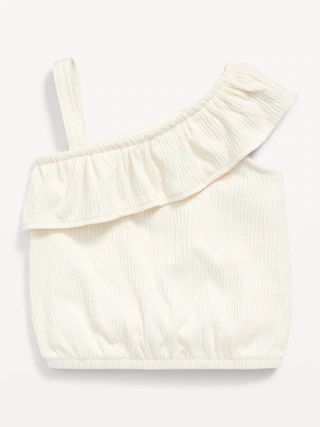 Ruffled Puckered-Jacquard Knit One-Shoulder Top for Baby | Old Navy (US)