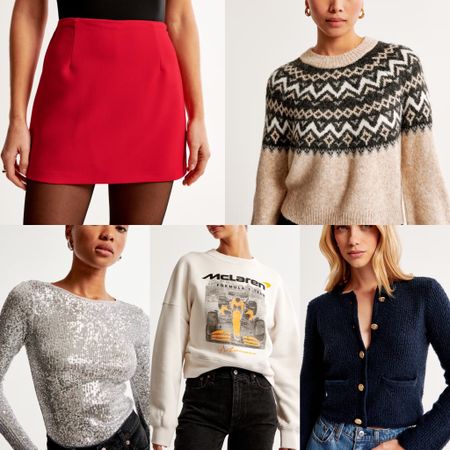 Abercrombie new arrivals, holiday outfit, skort, fairisle sweater, sweater jacket, sequin top, graphic shirt 

#LTKHoliday #LTKGiftGuide