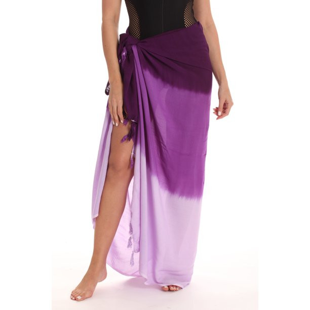 Riviera Sun Sarong Swimsuit Cover Up for Women 21978-NVY (One Size, Purple - Tie Dye) | Walmart (US)