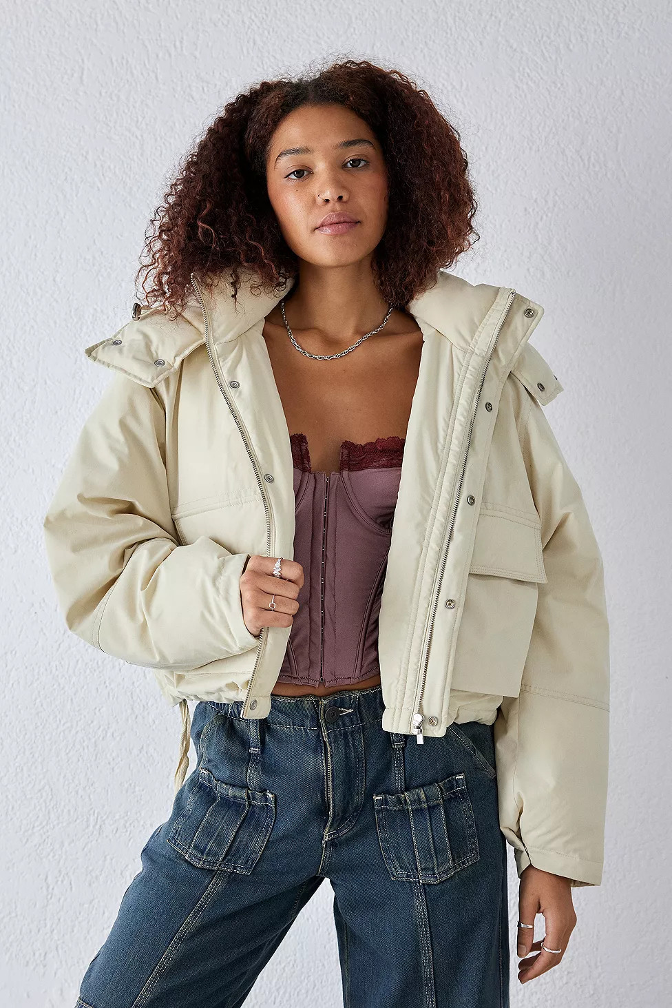 BDG Charlie Cropped Hooded Utility Coat | Urban Outfitters (EU)