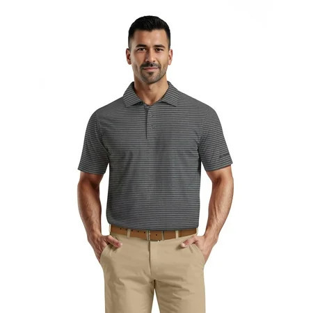 Ben Hogan Men's & Big Men's Performance Heather Stripe Short Sleeve Golf Polo Shirt, Sizes S-5XL | Walmart (US)