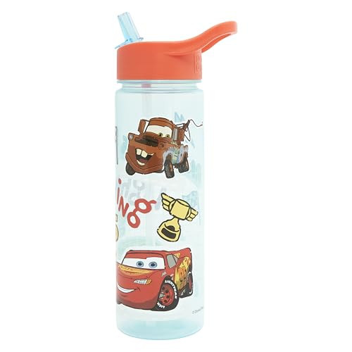 Disney Cars 600ml Kids Water Bottles with Straw by Polar Gear - Back to School Supplies Boys Water Bottle - Lightning Mcqueen Water Bottle for Kids - Official Pixar Cars Merchandise | Amazon (UK)