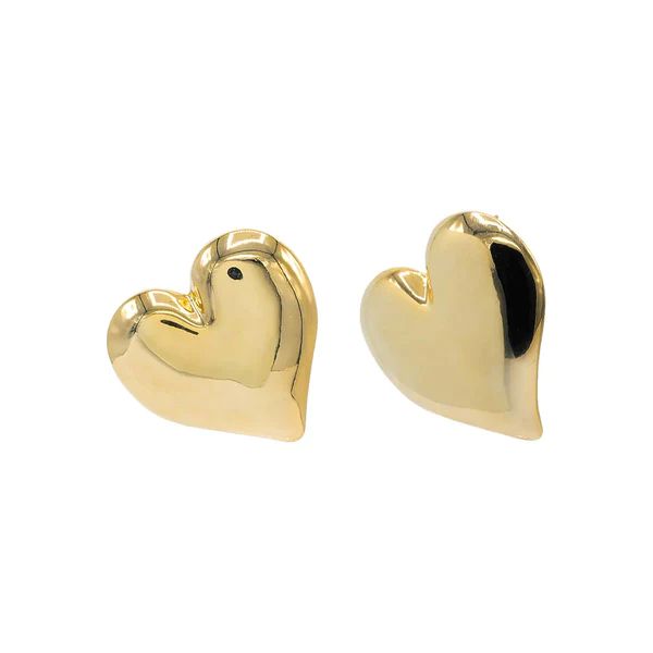 Puffy Chunky Heart Stud Earring | Adina Eden