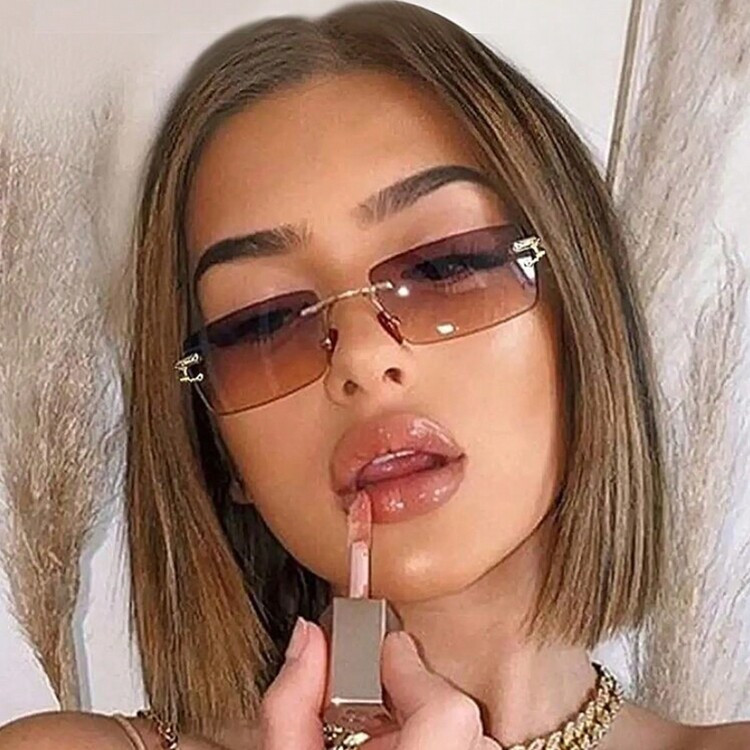 Rimless Fashion Glasses For Women Men Luxury Brand Vintage Fashion Glasses Fashion Shades Stylish Travel Outdoor Fashion Glasses | SHEIN