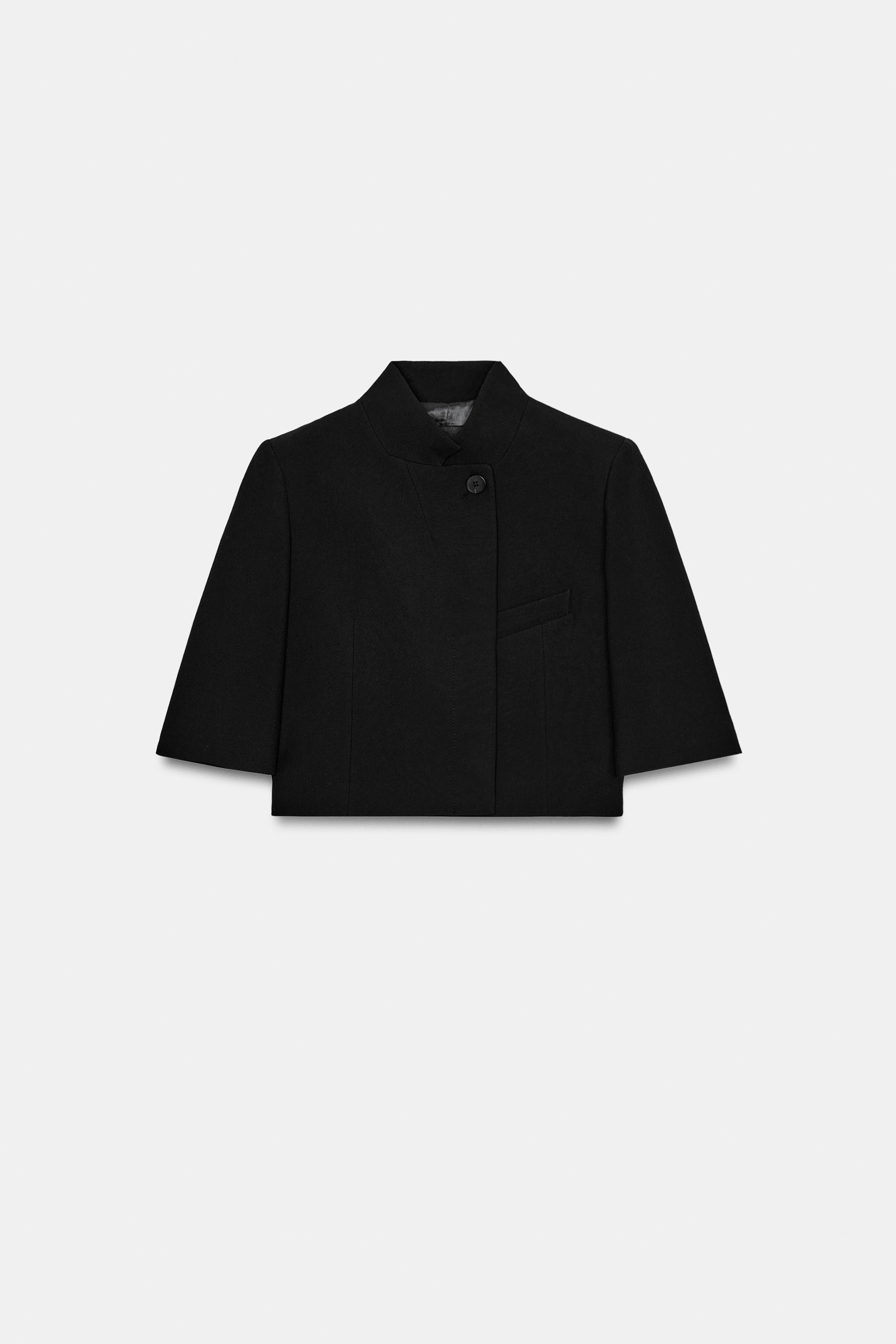 SHORT SLEEVE CROPPED BLAZER ZW COLLECTION | Zara US